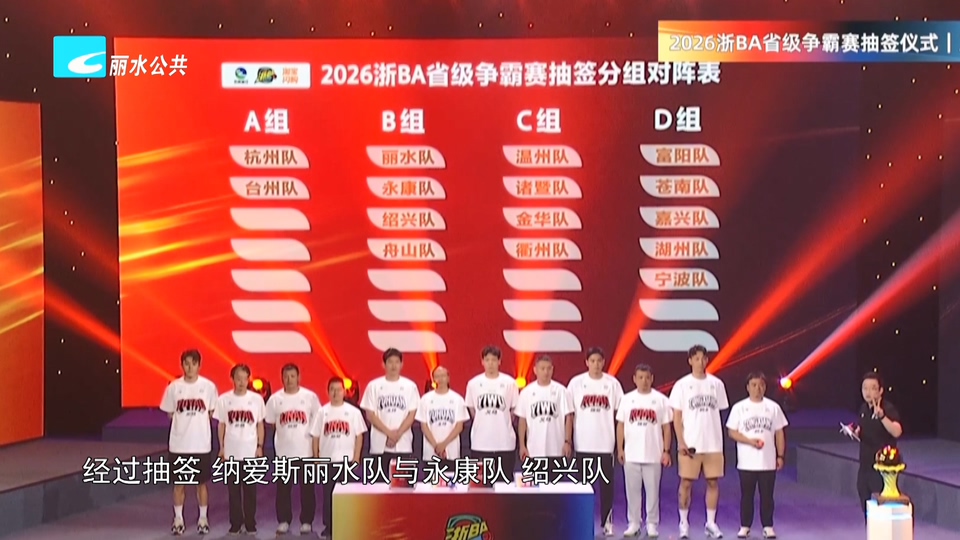 2026“浙BA”省级争霸赛抽签结果出炉