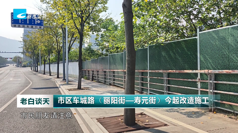 市区车城路（丽阳街—寿元街）今起改造施工